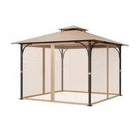 VEVOR Moustiquaire Tonnelle de 304,8x304,8x213,4 cm, Moustiquaire Gazebo Extérieur, avec Double Fermeture Éclair, Rideau de Tonnelle en Maille Anti-moucherons pour Jardin, Patio, Filet Uniquement