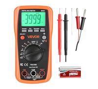 VEVOR Multimètre Numérique, 4000 Points, Multimètre Professionnel TRMS Voltmètre Test de Tension CA CC, Courant, Résistance, Capacitance, Fréquence, Température, Diodes, Continuité, Cycle de Service