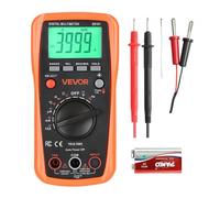 VEVOR Multimètre Numérique, 4000 Points, Multimètre Professionnel TRMS Voltmètre Test de Tension CA CC, Courant, Résistance, Capacitance, Fréquence, Température, Diodes, Continuité, Cycle de Service