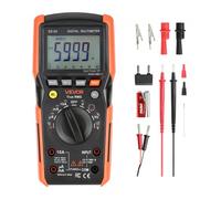 VEVOR Multimètre Numérique, 6000 Points, Multimètre Pro TRMS Voltmètre Test Tension CA CC, Courant, Résistance, Capacitance, Fréquence, Température, Diodes, Continuité, Faible Impédance, Cycle Service