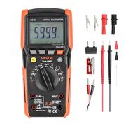 VEVOR Multimètre Numérique, 6000 Points, Multimètre Pro TRMS Voltmètre Test Tension CA CC, Courant, Résistance, Capacitance, Fréquence, Température, Diodes, Continuité, Faible Impédance, Cycle Service