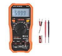 VEVOR Multimètre Numérique, 6000 Points, Multimètre Professionnel NCV TRMS Voltmètre Test de Tension CA CC, Courant, Résistance, Capacitance, Fréquence, Température, Diodes, Continuité, Cycle Service