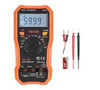 VEVOR Multimètre Numérique, 6000 Points, Multimètre Professionnel NCV TRMS Voltmètre Test de Tension CA CC, Courant, Résistance, Capacitance, Fréquence, Température, Diodes, Continuité, Cycle Service