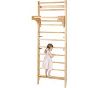 VEVOR Mur d'échelles suédoises Echelle d'escalade d'intérieur à 10 marches en bois massif, échelle d'escalade pour aire de jeux d'intérieur supportant une charge de 100 kg Turnreck avec barre de tract