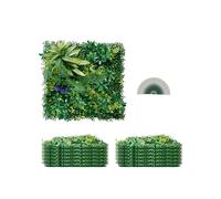 VEVOR Mur Végétal Artificiel Panneau Mural Décoratif Verdure 3D 12PCS 50x50 cm