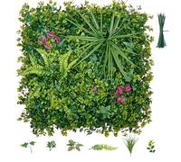 VEVOR Mur Végétal Artificiel 50,8x50,8 cm Haie Artificielle Lot de 16 Panneaux Feuillage Artificiel Brise Vue de Balcon pour Décoration, Mariage, Intérieur et Extérieur, Clôture de Jardin, Terrasse