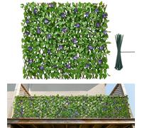 VEVOR Mur Végétal Artificiel Extensible 310x65 cm Haie Artificielle Panneau Feuillage Artificiel Lierre Brise Vue Balcon pour Décoration, Intérieur, Extérieur, Clôture de Jardin, avec 50 Serre-câbles