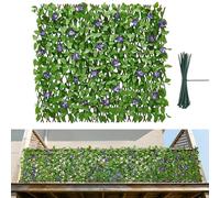 VEVOR Mur Végétal Artificiel Extensible 310x65 cm Haie Artificielle Panneau Feuillage Artificiel Lierre Brise Vue Balcon pour Décoration, Intérieur, Extérieur, Clôture de Jardin, avec 50 Serre-câbles