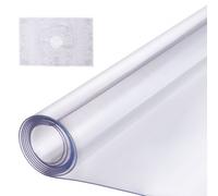 VEVOR Nappe Rectangle Transparente 106,7x243,8 cm Épaisseur 1,5 mm, Film de Table Transparent en PVC, Imperméable Facile à Nettoyer, Protection de Table pour Bureau, Cuisine Restaurant Salle à Manger