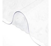 VEVOR Nappe Rectangle Transparente 91,4 x 152,4 cm Film de Table Transparent en PVC Épaisseur 2 mm Découper sur Mesure avec 2 Nappes en Tissu de 30 x 46 cm Protection de Table Transparente Maison