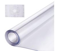 VEVOR Nappe Rectangle Transparente 106,7x243,8 cm Épaisseur 1,5 mm, Film de Table Transparent en PVC, Imperméable Facile à Nettoyer, Protection de Table pour Bureau, Cuisine Restaurant Salle à Manger