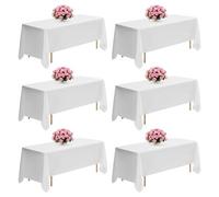 VEVOR Nappe rectangulaire blanche, 1778 x 3048 mm, couverture de table en polyester infroissable, lot de 6, résistante à la déchirure et l'effilochage, lavable en machine, pour mariage, fête, banquet