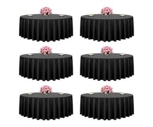 VEVOR Nappe Ronde Noire, 3048 mm, Couverture de Table en Polyester, Lot de 6, résistante aux Taches et aux Plis, Lavable en Machine, pour Salle à Manger, Mariage, fête, Banquet, événement Officiel
