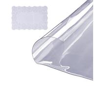 VEVOR Nappe Ronde Transparente 123 cm Film de Table Transparent en PVC Épaisseur 1,5 mm Imperméable Découper sur Mesure avec Nappe en Tissu 45x30 cm Protection de Table à Manger Cuisine Restaurant