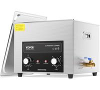 VEVOR Nettoyeur à ultrasons 15 L avec minuterie chauffante & panier machine à cavitation sonique numérique professionnelle, machine de nettoyage 360 W pour outils de laboratoire pièces métalliques car
