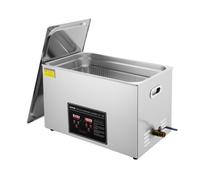 VEVOR Nettoyeur à Ultrasons 30L en Acier Inoxydable Bac Ultrasons Numérique avec Chauffage Temps et Température Réglables Appareil de Nettoyage Ultrasonique pour Bijoux Lunettes Montres Labo Clinique