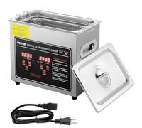 VEVOR Nettoyeur à Ultrasons 3L en Acier Inoxydable Bac Ultrasons Numérique avec Chauffage Temps et Température Réglables Appareil de Nettoyage Ultrasonique pour Bijoux Lunettes Montres Labo Clinique