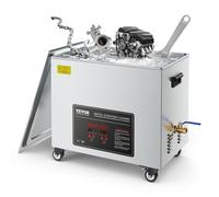 VEVOR Nettoyeur à Ultrasons 50 L, Appareil de Nettoyage par Ultrasons 840 W 40 kHz, avec Panier de Nettoyage et Affichage Numérique, en Inox, avec Roues, pour Pièces Industrielles et Carburateurs