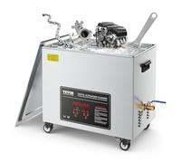 VEVOR Nettoyeur à Ultrasons 50 L, Appareil de Nettoyage par Ultrasons 840 W 40 kHz, avec Panier de Nettoyage et Affichage Numérique, en Inox, avec Roues, pour Pièces Industrielles et Carburateurs