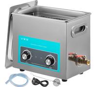 VEVOR Nettoyeur à ultrasons 6 L, acier inoxydable 304, commande professionnelle par bouton rotatif, nettoyeur à ultrasons avec minuterie de chauffage pour bijoux, verres de montre, circuits imprimés, 