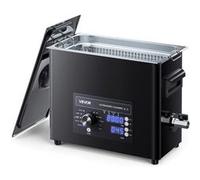 VEVOR Nettoyeur à Ultrasons 6 L, Appareil de Nettoyage par Ultrasons avec Commande par Bouton, en Inox, avec Panier et Boule de Nettoyage, pour Montres, Rasoirs, Bijoux, Pièces de Monnaie, Noir