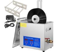 VEVOR Nettoyeur à ultrasons, 6 L, Nettoyeur à ultrasons pour vinyle, 17,78-30,48 cm, Machine de nettoyage à ultrasons pour vinyle, 180 W, Nettoyeur à ultrasons pour disques vinyles avec support de séc