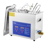VEVOR Nettoyeur A Ultrasons 6L,Ultrasonic Cleaner Professionnel 180W 220V,Nettoyeur Digital Affichage Ultrasonique chauffage à 80 Degrés pour les bijoux,les lab,les équipements dentaires, industriels