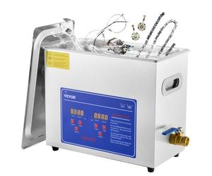 VEVOR Nettoyeur A Ultrasons 6L,Ultrasonic Cleaner Professionnel 180W 220V,Nettoyeur Digital Affichage Ultrasonique chauffage à 80 Degrés pour les bijoux,les lab,les équipements dentaires, industriels