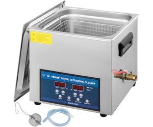 VEVOR Nettoyeur à Ultrasons Double Fréquence 10 L, Professionnel Nettoyeur à Ultrasons 220 V avec Chauffage, Nettoyeur Ultrasons en Acier Inoxydable pour Pièces Bijoux Carte de Circuit 28 / 40 kHz