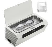 VEVOR Nettoyeur à Ultrasons Machine de Nettoyage à Ultrason Bac Inox 500mL Blanc