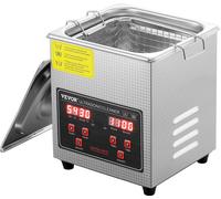 VEVOR Nettoyeur à ultrasons Nettoyeur à ultrasons en acier inoxydable 150 W, 2 L Nettoyeur à ultrasons avec affichage numérique 0-30 min, nettoyage par ultrasons pour bijoux, lunettes, montres, etc.