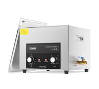 VEVOR Nettoyeur à Ultrasons Numérique 15 L, Bac Ultrasons avec Minuterie, Chauffage et Panier, Appareil de Nettoyage Ultrasonique Professionnel 360 W, pour Bijoux Lunettes Montres, Labo Clinique