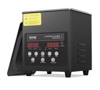VEVOR Nettoyeur à Ultrasons Numérique 2 L, Machine de Nettoyage à Ultrasons 60 W, avec Mode Doux et Dégazage Amélioré, avec Chauffage et Minuterie pour Prothèse Dentaire, Bijoux, Outils, Noir