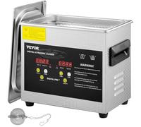 VEVOR Nettoyeur à Ultrasons Numérique 3 L, Chauffage 200 W, Ultrasons 120 W, Bac Ultrasons avec Chauffage et Minuterie, Appareil de Nettoyage Ultrasonique en Inox, pour Bijoux Lunettes Montres