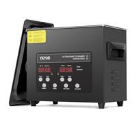 VEVOR Nettoyeur à Ultrasons Numérique 3 L, Machine de Nettoyage à Ultrasons 120 W, avec Mode Doux et Dégazage Amélioré, avec Chauffage et Minuterie pour Prothèse Dentaire, Bijoux, Outils, Noir