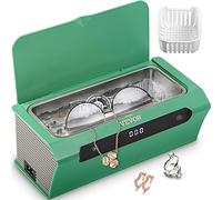 VEVOR Nettoyeur à Ultrasons Numérique 500 mL Nettoyeur Ultrasonique Professionnel 40 kHz 35 W Appareil de Nettoyage Ultrasonique Bac Inox Coque ABS Tactile Temps Réglable 0-6 min Bijoux Lunettes Vert