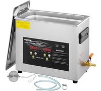 VEVOR Nettoyeur à Ultrasons Numérique 6 L, Chauffage 400 W, Ultrasons 180 W, Bac Ultrasons avec Chauffage et Minuterie, Appareil de Nettoyage Ultrasonique en Inox, pour Bijoux Lunettes Montres