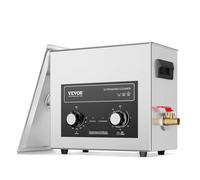 VEVOR Nettoyeur à Ultrasons Numérique 6 L, Bac Ultrasons 180 W, Appareil de Nettoyage Ultrasonique Professionnel avec Minuterie, Chauffage et Panier, pour Pièces Automobiles, Bijoux, Lunettes, Labo