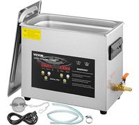 VEVOR Nettoyeur à Ultrasons Numérique 6 L, Chauffage 200 W, Ultrasons 180 W, Bac Ultrasons avec Chauffage et Minuterie, Appareil de Nettoyage Ultrasonique en Inox, pour Bijoux Lunettes Montres