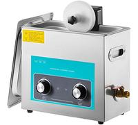 VEVOR Nettoyeur à Ultrasons pour Disque Vinyle Nettoyeur Ultrasonique Professionnel 6L 4 Disques à La Fois Machine à Ultrason Bac Inox Chauffage Commande par Bouton Nettoyage Profonde Bijoux Prothèse