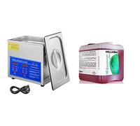 VEVOR Nettoyeur A Ultrasons Professionel 3L,Nettoyeur ultrasons 120W 220V,Ultrasonic Cleaner chauffage à 80 Degrés & DELLWING HD nettoyant spécial alcalin 5L - Nettoyant concentré à ultrasons