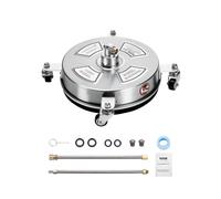 VEVOR Nettoyeur de surface pour nettoyeur haute pression 325 mm, accessoire nettoyeur sol en acier inox sur roues, 276 bar max. connecteur 0,635 cm 2 buses pulvérisation 2 tiges d'extension pour béton
