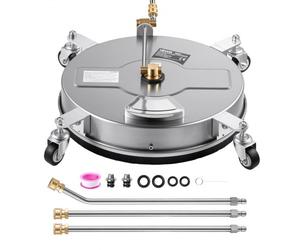 VEVOR Nettoyeur de Surface pour Nettoyeur Haute Pression 41,9 cm avec Roues, Accessoire pour Béton, Terrasse, Allée et Dessous de Véhicule, en Inox, 276 bar Max, Raccord Rapide 1/4 po, Lance Rallongée