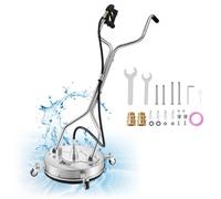 VEVOR Nettoyeur de Surface pour Nettoyeur Haute Pression 41,9 cm avec Roues, Acier Inoxydable, Accessoire pour Béton, Terrasse, Trottoir et Allée, Poignée Surélevée, 276 bar Max, Raccord Rapide 3/8 po