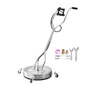 VEVOR Nettoyeur de surface pour nettoyeur haute pression 550 mm, accessoire nettoyeur sol en acier inox sur roues, 275 bar max. connecteur 0,95 cm 2 buses pulvérisation double poignée pour béton patio