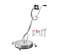 VEVOR Nettoyeur de surface pour nettoyeur haute pression 612 mm, accessoire nettoyeur sol en acier inox avec 4 roues, 276 bar max. connecteur 0,95 cm 2 buses de pulvérisation pour béton patio trottoir