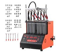 VEVOR Nettoyeur et Testeur d’Injecteurs Essence avec 9 Modes de Test, Banc de Test et de Nettoyage d'Injecteurs par Ultrasons à 6 Cylindres, pour Voiture Atelier, Compatible avec EFI/FSI/GDI