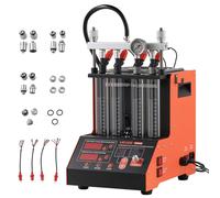 VEVOR Nettoyeur et Testeur d’Injecteurs Essence avec 9 Modes de Test, Banc de Test et de Nettoyage d'Injecteurs par Ultrasons à 4 Cylindres, pour Voiture Atelier, 28 kHz, avec Vanne de Purge