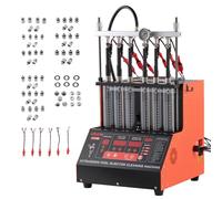 VEVOR Nettoyeur et Testeur d’Injecteurs Essence avec 9 Modes de Test, Banc de Test et de Nettoyage d'Injecteurs par Ultrasons à 6 Cylindres, pour Voiture Atelier, Compatible avec EFI/FSI/GDI