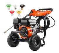 VEVOR Nettoyeur Haute Pression à Essence, 3500 PSI, laveuse Haute Pression à gaz, 10 L/Min, avec Pompe en Aluminium, Pistolet pulvérisateur, rallonge et 5 Buses pour Voitures, Maisons, allées, patios